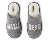Dearfoams Women's Matching Family Collection Mama Bear Slipper, Gris clair chiné, 6.5/8 UK