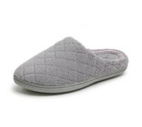 Dearfoams Women's Velour Clog Slipper, gris moyen, Small