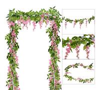 DearHouse - Lot de 4 guirlandes de glycine Artificielle de 2 m en Soie à Suspendre - Décoration pour Jardin, Maison, Jardin, cérémonie, Mariage, Arche Floral