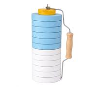 DEARKAN Jeu de plage traditionnel Tejo - Ensemble complet de 13 disques avec poignée de transport, disques bleu ciel et blanc, cible jaune, jeu d'extérieur Argentine et Uruguay pour adultes et famille