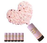 DEARLIVES Lot de 6 canons à confettis roses biodégradables 11 cm lanceur pour remise diplôme, mariage, anniversaire, Nouvel An, Rose, (RTE,748)