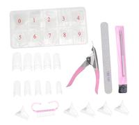 DEARMAMY 1 Boîte Boîte D'art D'ongle Clou Repousseur De Cuticule Trousse à Ongles Rose Fournitures Techniques Pour Les Ongles Outils Tampon à Ongles Limes à Ongles Faux Nail Plastique
