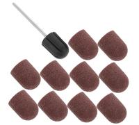 DEARMAMY 1 Ensemble Accessoires de tête de broyage art bandes clou ponçage ongle outils de polissage de manucure portables forets de polissage Plastique Light Brown