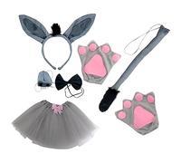 DEARMAMY 1 Ensemble Costume Animal Âne Accessoires de Déguisement avec Oreilles et Queue pour Cosplay Fête Performance et Photo