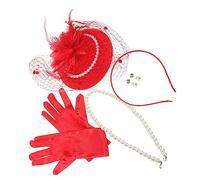 DEARMAMY 1 Ensemble Ensemble de bijoux Pearl Top Hat spa chapeau de bandeau de thé accessoires de thé pour femmes nom couvre-chef de thé chapeau de fascinateur de thé Perles d'imitation