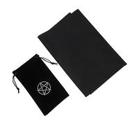 DEARMAMY 1 Ensemble Ensemble de nappes de tarot cartes de tarot pour débutants nappe pentacle tarot de carte de tarot nappe de table de rangement de cartes à ciel chiffon Noir