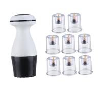 DEARMAMY 1 Ensemble Masseur électrique de raclage cupping therapy acupression circulation sanguine outil dispositif de ventouses pour les soins du corps tasse de massage sûre abdos blanche