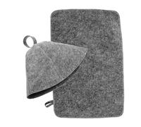 DEARMAMY 1 Ensemble Pad le capot de du sauna noir couverture transpirer mèche réutilisable feutre coussin de sauna chapeau de sauna épais chapeau de sauna anti-chaleur Feutrine Gris