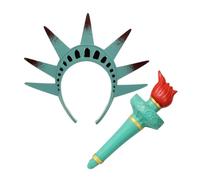 DEARMAMY 1 Ensemble Statue De La Liberté Bandeau Statue De La Liberté Souvenir Statue De La Liberté Torche Et Couronne Halloween Dame Liberté Couronne Dame Liberté Costume Dame Liberté