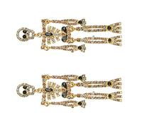 DEARMAMY 1 Paire bijoux fantaisie pour femmes haloween hallowen feminicene fiesta jeu de rôle boucles d'oreilles pendantes bijoux squelette pour femme boucles d'oreilles cool alliage Golden