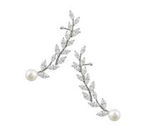 DEARMAMY 1 Paire De Boucles D'Oreilles Feuille De Saule Boucles D'Oreilles Feuille Oreille Grimpeurs Oreille Manchette Cerceau Feuille Chenille Boucles D'Oreilles Oreille Feuille Boucles