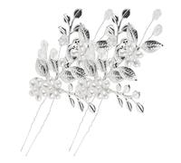 DEARMAMY 1 Paire Peigne Accessoires Pour Cheveux De Mariée Bandeau De Mariage Bijoux De Cheveux Pince à Cheveux Barrette Peigne à Boucler Épingle à Cheveux Peignes Cravates Silver Cristal