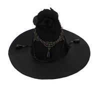 DEARMAMY 1 Pc Bouchon à Clip Chapeau Femmes Déguisement D'halloween Accessoires De Fête D'halloween Accessoires De Costumes De Cosplay Coiffe De Sorcière Satin Black