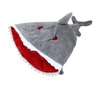 DEARMAMY 1 Pc Couvre-chef De Requin Nouveauté Chapeau Drôle Copains Ponton Chapeau De Chapeau De Tête Mangeant Un Requin Chapeaux D'animaux Marins Rocher Peluche Et Coton Pp Grey