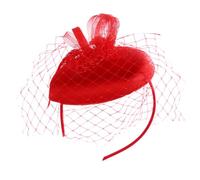 DEARMAMY 1 Pc en maille chapeau de beret en filet chapeau fascinator pierres précieuses pour les cheveux chapeau de mariage orange pour femme fascinateur de fête fascinateur de