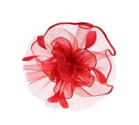 DEARMAMY 1 Pc Épingle à Cheveux Haut De Forme En Maille Chapeaux Et De Thé Chapeaux De Seau Chapeau Fédora Femme Casquettes Mode Bord Femmes Chapeau De Thé Robe Rouge La Plume
