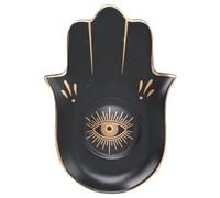 DEARMAMY 1 Pc Plateau à Bijoux Vide-poche Noir Étalon Bol Porte-clés Valet Afficher La Commode Tiroir Décor Couvercle Plateaux Plateau Cosmétique Commode Noire Plaque Mini Céramique Black