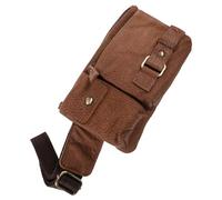 DEARMAMY 1 Pièce Banane de Taille Mobile Portefeuille Porte-téléphone Mini Portable kitbag Pochette de Taille pour Hommes Pochette Pratique à la Taille Peau de Vache Coffee