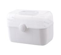 DEARMAMY 1 Pièce Boîte à Médicaments Plastique Multifonctionnelle Conteneur de Stockage Urgence avec Poignée et Compartiments Amovibles pour Famille pour Usage Domestique et Activités