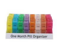 DEARMAMY 1 Pièce Boîte De Rangement Pour Médicaments Quotidien Amovible Pilulier Mensuel Cas Organisateur De Médicaments Seul Détenteur Mensuel Portable Jour Pp