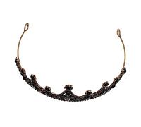 DEARMAMY 1 Pièce Couronne des accessoires de cheveux rétro style rétro Bandeau baroque adultes mariée gothique Accessoire de cheveux de la mariée cadavre pour les mariages alliage Noir