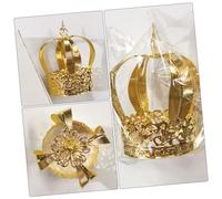 DEARMAMY 1 Pièce Décoration de gâteau de couronne garçon gâteaux d'anniversaire gâteaux de princesse ornement toppers Joyeux anniversaire Décoration de gâteau couronne petite le fer Doré