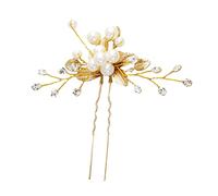 DEARMAMY 1 Pièce Épingle à cheveux hairpin barrette marivaux hair topper fleur flower beads rhinestone accessoires Mariage perles épingles or Accessoire de cheveux de femme alliage Golden