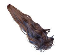 DEARMAMY 1 Pièce Ponytail Wavy Clip Extension Long Curly Hairpiece Balayage pour Look Élégant et Naturel Couleur Châtain Détails