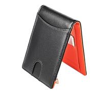 DEARMAMY 1 Pièce Portefeuille Pliant Porte-Carte Étiqueter Pièce De Monnaie Portefeuille Homme Étiquette Aérienne Hommes Titulaire Portefeuille Mince De Voyage Antivol Porte-Photo Black