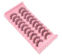 DEARMAMY 10 Paires De Faux Cils Épais Et Fins Faux Cils Qui Ressemblent À Des Extensions Aspect Naturel Cils Duveteux Et Spectaculaires Maquillage Boucles Baisers Faux Cils Roses
