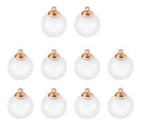 DEARMAMY 10 Pièces Breloques Boule Transparentes Mini 8mm Chapeau Doré | Kit DIY en Plastique, Usage pour Œuvres et Globes à Neige, Facile à Ranger, Lot Unique