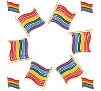 DEARMAMY 10 Pièces Broche Drapeau Arc-en-ciel en Fer Peint Lot de 10 Décoration Légère pour Vêtements pour Fêtes Rassemblements et Festivals Pride