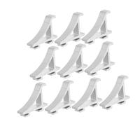 DEARMAMY 10 pièces Lot de Clips Étagère Réfrigérateur Aluminium Inoxydable Support de Tablette Congélateur Facile à Installer Pinces Durables et Sûres pour Porte Frigo et Étagère Sous Plan