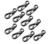 DEARMAMY 10 Pièces Mini Mousqueton Ouverture à Ressort en Alliage D'aluminium Noir Crochet de Verrouillage pour Porte-clés et Paquet à Dos, Accessoire pour Matériel de Survie en Extérieur