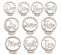 DEARMAMY 10 Pièces Numéros de Table Mariage en Bois, Panneaux Décoratifs | Réutilisables pour Réception et Événements, Signalétique Fiable, Lot, Style Banquet