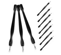 DEARMAMY 10 Pièces Poussière de fourche à peau morte poussoir de cuticule à ongles outil cuticule pousse-ongles repousseur de cuticule kit d'élimination des cuticules Acier inoxydable Noir