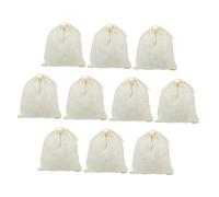 DEARMAMY 10 pièces Sachets filtrants à cordon réutilisables pour épices et soupe fin résistant à ébullition pochette d'infusion pour cuisine familiale et professionnelle