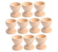 DEARMAMY 10 pièces Support Porte-œufs en Bois Réutilisable pour Œufs Pâques Bricolage DIY Garçon Fille Peinture Surface Lisse sans Éclats