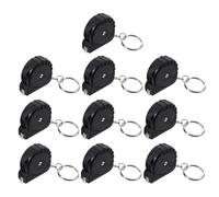 DEARMAMY 10 Porte-Clés Mini Rubans à Mesurer Rétractables en Acier, Noir, avec Système de Rétraction Automatique, Mètre Ruban de Poche Léger et Polyvalent pour Usage Quotidien et Bricolage