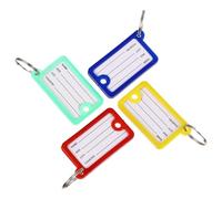 DEARMAMY 100 pièces Lot de Étiquettes Porte-clés Plastique Porte-nom Multifonction Résistant et Portable pour Bagages Clés de Dortoir Casier Spa et Piscine Anneau Solide Inclus