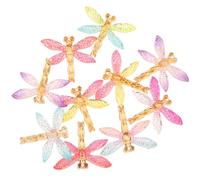 DEARMAMY 10pcs Mini Breloques Libellule en Résine Plastique pour Loisirs Créatifs et Décoration Étagère, Accessoires DIY Délicats et Colorés pour Bijoux Couleur Aléatoire