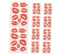 DEARMAMY 10pièces Autocollants Pour Lèvres Pour Saint-valentin Tatouages Éphémères Forme De Autocollants Pour Visage Bouche Et Corps Rouge