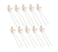 DEARMAMY 10pièces Épingles à Cheveux Décoratives Forme De Dorée Avec Perles Pour Mariages Fêtes Et Occasions Spéciales