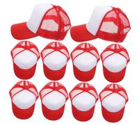 DEARMAMY 10pièces Lot de Casquettes Baseball Mesh Blanches à Sublimation Chapeau Blanc pour Transfert Thermique Unisexe Et Respirant pour Personnaliser