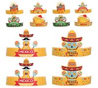 DEARMAMY 12 Chapeaux en Papier Mexicains pour Adultes, Chapeaux de Carnaval Légers et Colorés, Accessoires Photo Décoratifs pour Fête Mexicaine, Décoration Thème Fiesta, Pack 12 Pièces