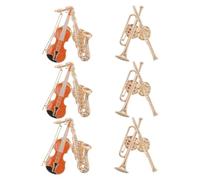 DEARMAMY 12 Pièces Broche Instrument de Musique Vintage en Alliage Or, Forme Saxophone, Résistante et Raffinée, pour Pulls et Vestes des Amoureuses de Musique
