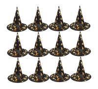 DEARMAMY 12 Pièces chapeau de sorcière d'halloween Décor de bal chapeau de cosplay de sorcières chapeau halloween femme chapeau halloween adulte chapeau de performance sur scène Chiffon