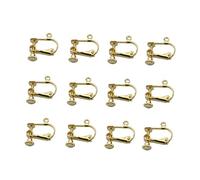 DEARMAMY 12 pièces Clip Non Pierced Earrings Components With Hole Lightweight Open Earrings For Women Finish Easy To Use And Durable