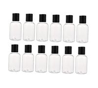 DEARMAMY 12 Pièces Embouteillée Bouteilles De Voyage Pour Articles De Toilette Petit Distribution Rechargeable Bouteille De Maquillage Lotion Voyage Liquide Black Tête Pp