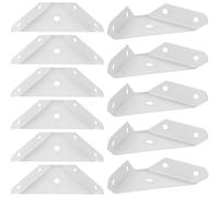 DEARMAMY 12 pièces Équerres Angle Triangulaires Degrés Acier Blanc Renforcées pour Étagères et Meubles Supports Angle pour Fixation Robuste et Facile pour Armoires et Étagères